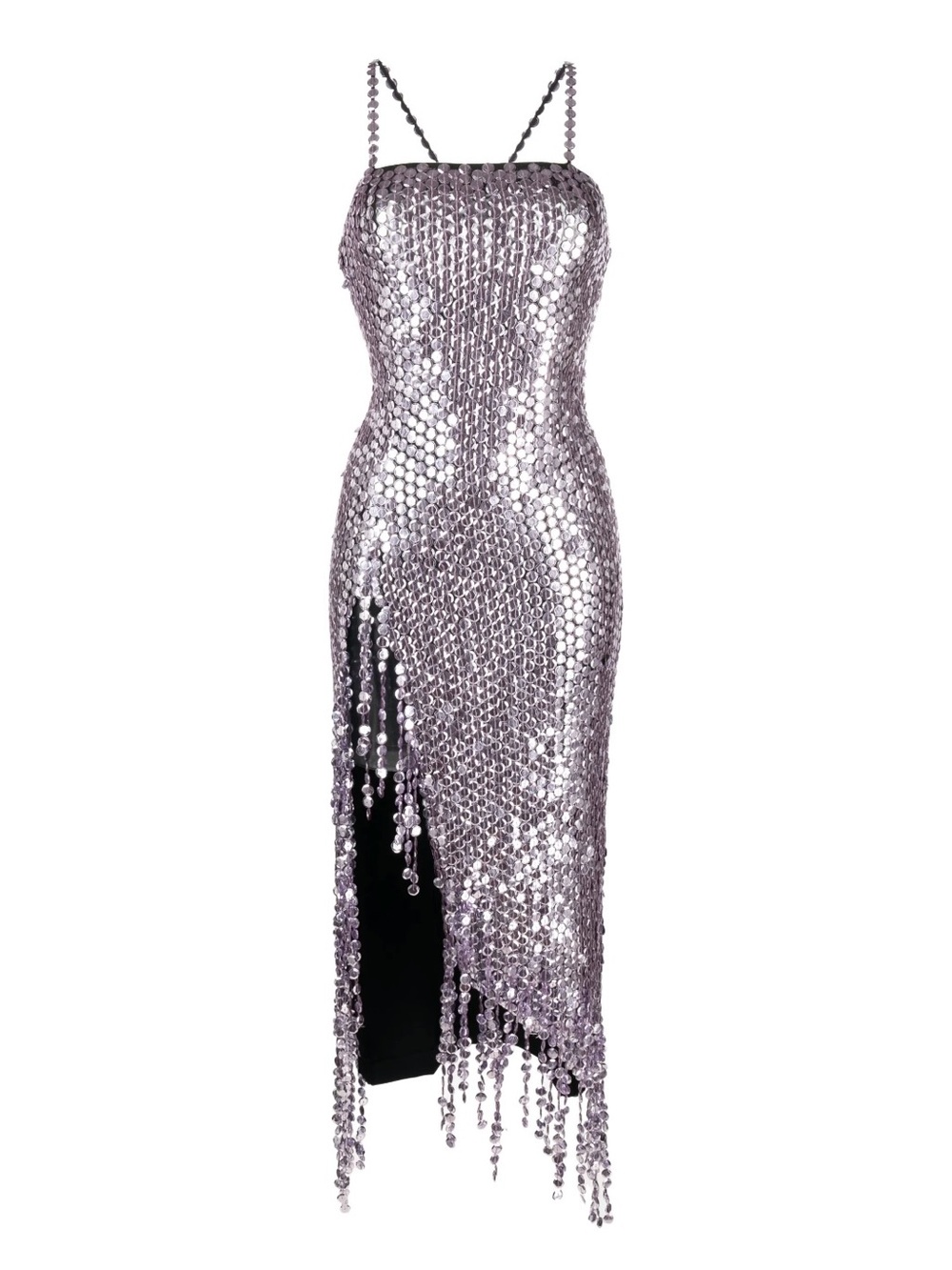 THE ATTICO AVERY PAILLETTE EMBELLISHED MIDI DRESS